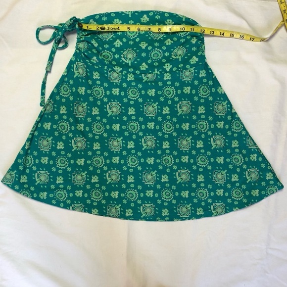 2 skirt bundle. Patagonia teal patterned and Carve Designs grey teal polka dots - Picture 10 of 12